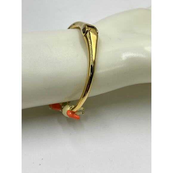 Kate Spade Carousel Horse Carnival Nights Unicorn Open Cuff Bracelet Gold Pink - Picture 5 of 8